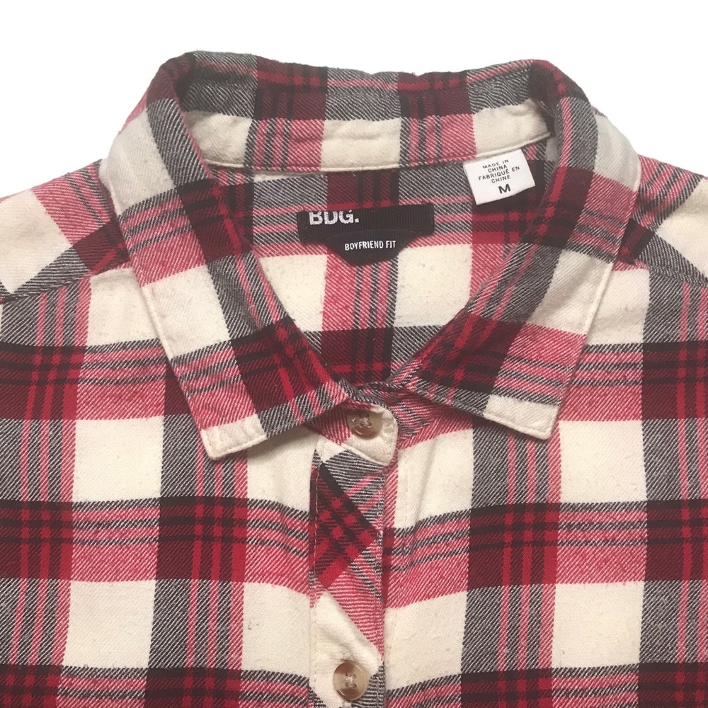 UO BDG Plaid Cotton Flannel Boyfriend Fit Shirt Blouse Buffalo Check Size M